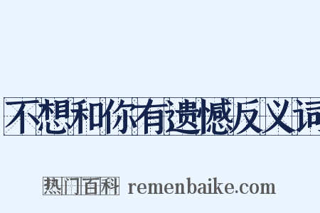不想和你有遗憾反义词是什么意思的图片